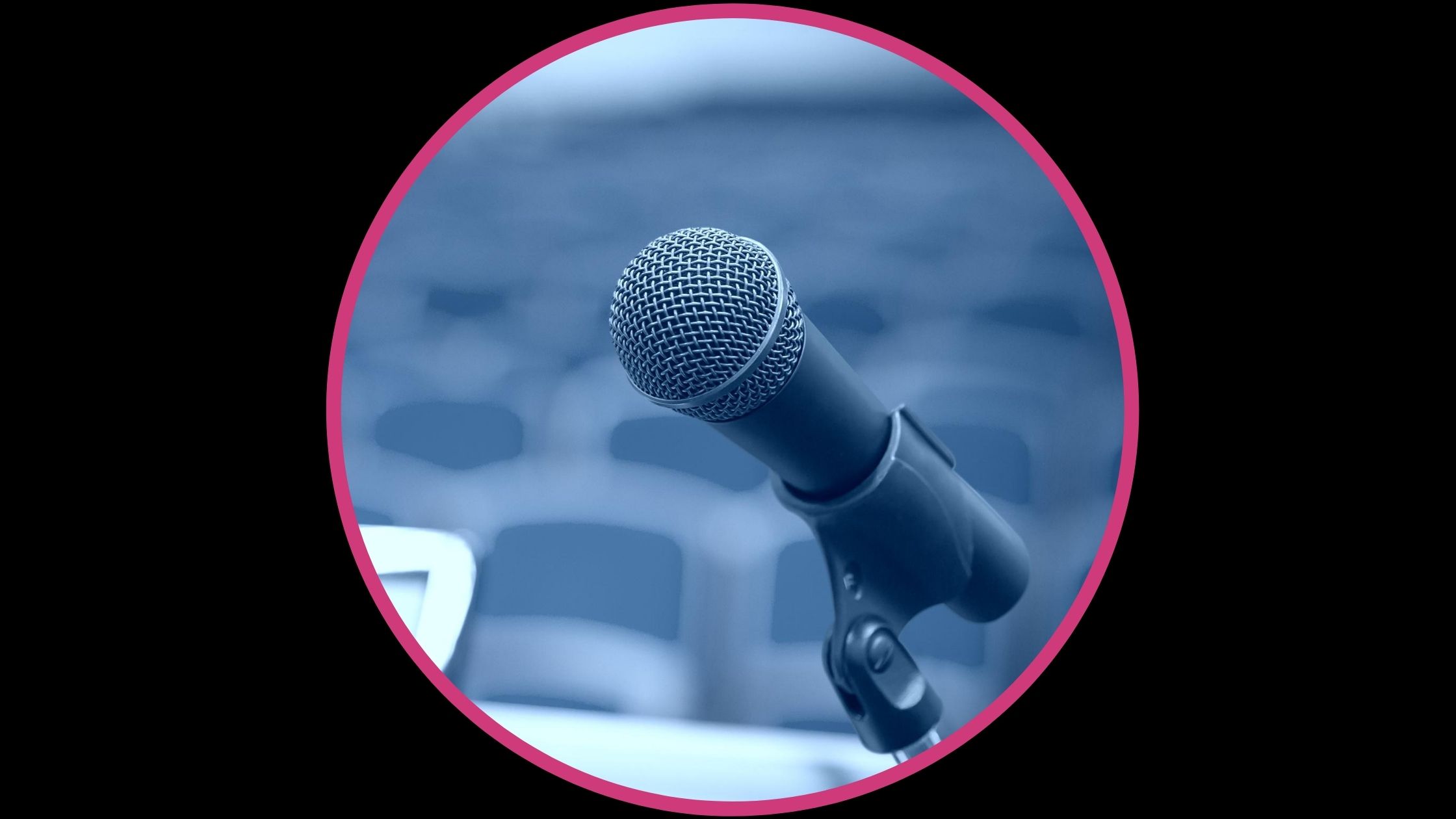 Microphone to depict a virtual event